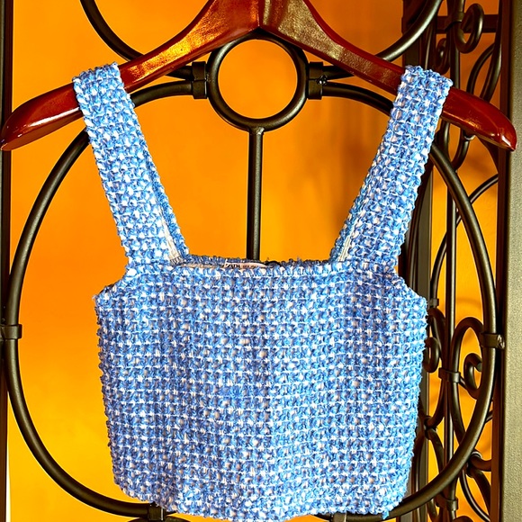 Zara Tops Zara Tweed Crop Top Poshmark